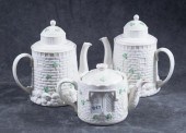 3 BELLEEK TEAPOTS: CASTLE TEAP