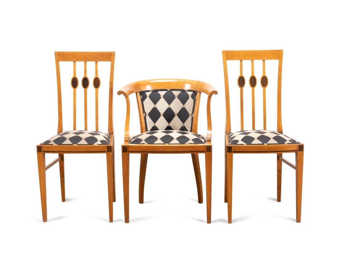 3 BIEDERMEIER STYLE CHAIRS, EARLY