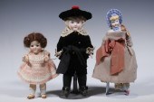 (3) BISQUE HEAD DOLLS Lot of (