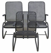 (3) BLACK PAINTED STEEL MESH B