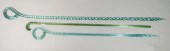 3 blown glass canes, aqua cand
