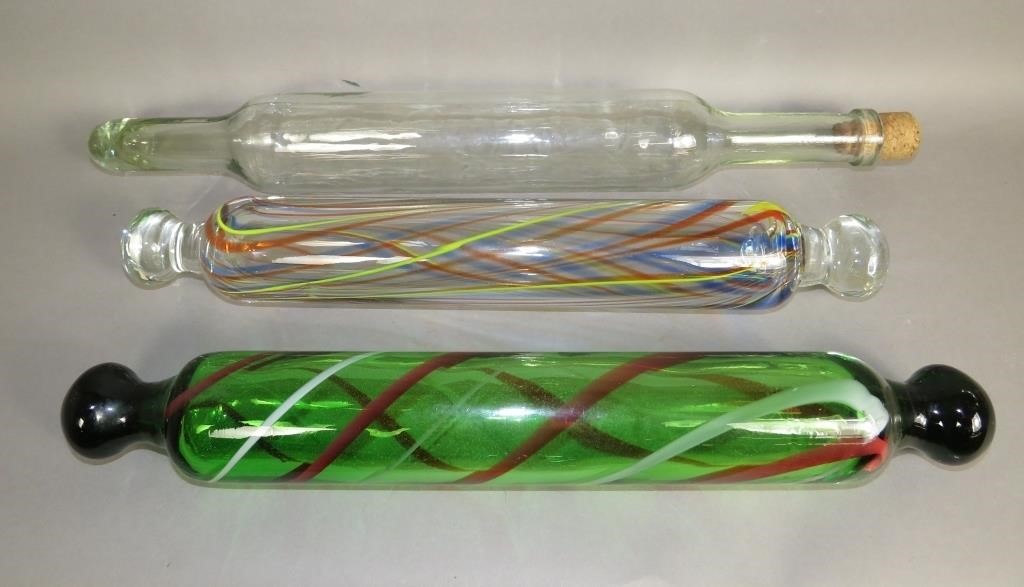 3 BLOWN GLASS WHIMSY ROLLING