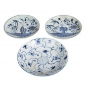 3 BLUE AND WHITE PORCELAIN TEK