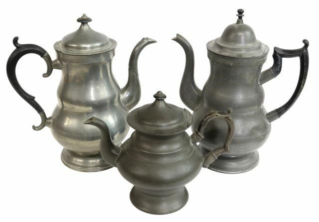 (3) BOARDMAN & HART PEWTER COFFEE