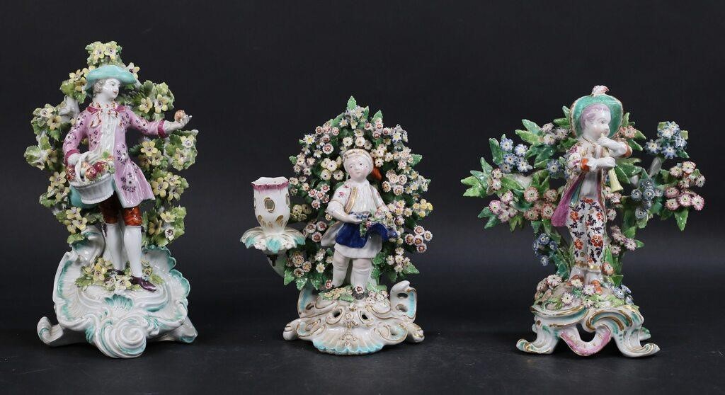 3 BOCAGE PORCELAIN FIGURES BOW &