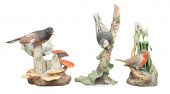 (3) Boehm bisque porcelain bir