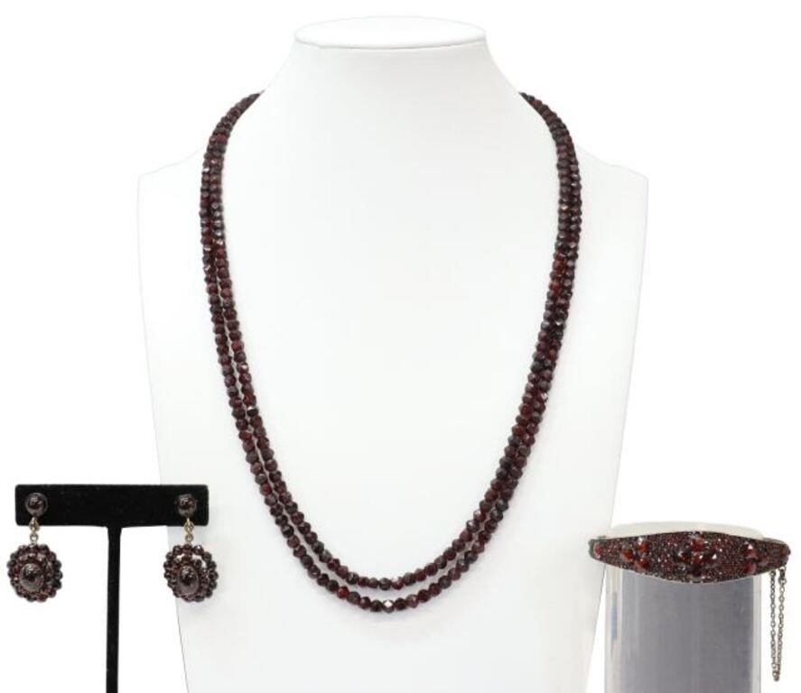(3) BOHEMIAN GARNET NECKLACE,