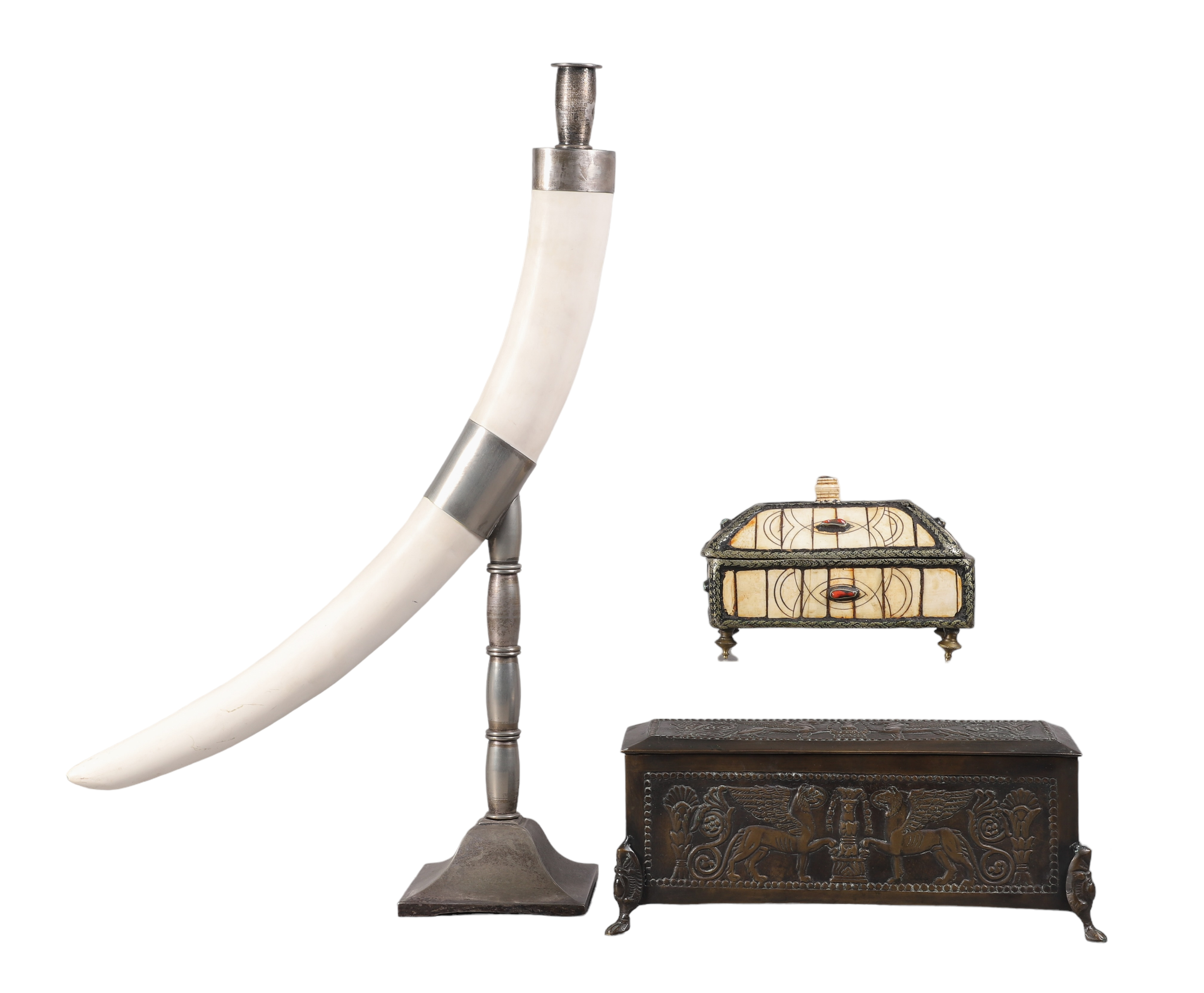 (3) Bone and bronze boxes and