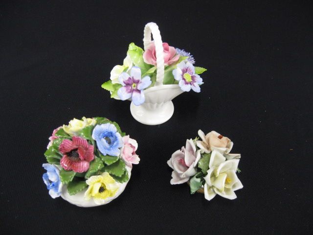 3 Bone China Floral Centerpieces