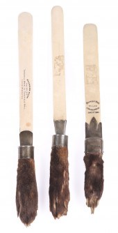 (3) Bone, silver and fox foot