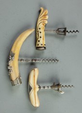 3 Bone & Silver Mounted Cork S