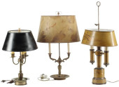 (3) BOUILLOTTE TABLE LAMPS WIT