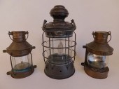 3 BRASS SHIP LAMPSLot 3 brass