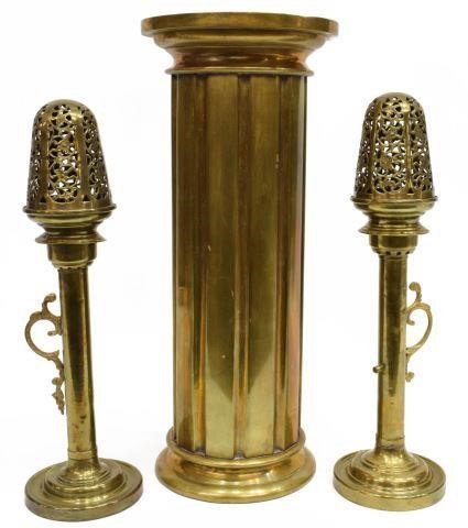 (3) BRASS UMBRELLA STAND & SPRING