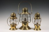 (3) BRASS YARDARM LANTERNS - T