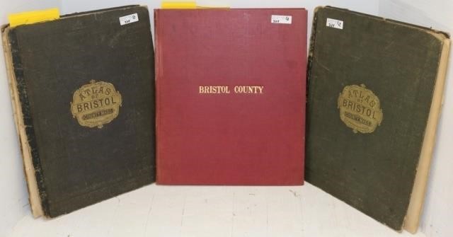 3 BRISTOL COUNTY ATLASES, ONE DATED