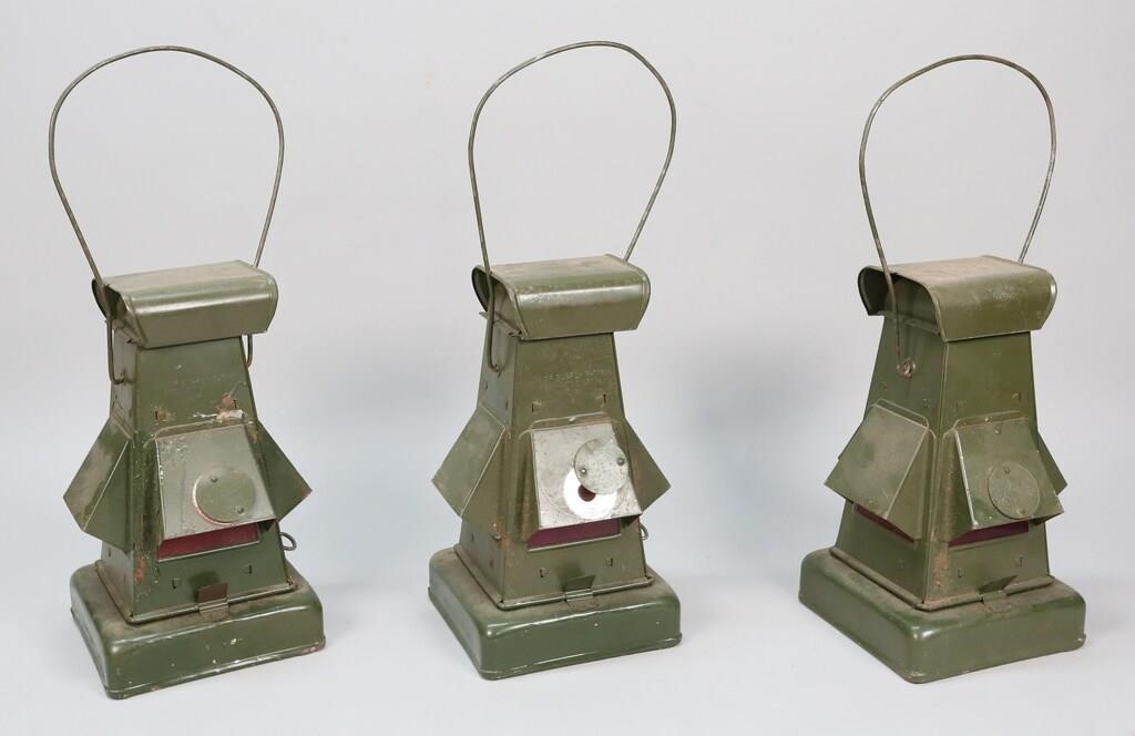 3 BRITISH WWII BLACKOUT LANTERNS3