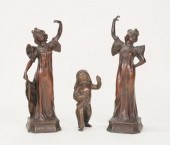 3 BRONZE FIGURES DANCERS & CHI