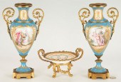 3 BRONZE MOUNTED FRENCH PORCEL