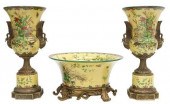 (3) BRONZE-MOUNTED PORCELAIN B