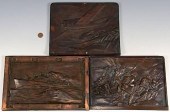 3 BRONZE PLAQUES, WWII SCENES