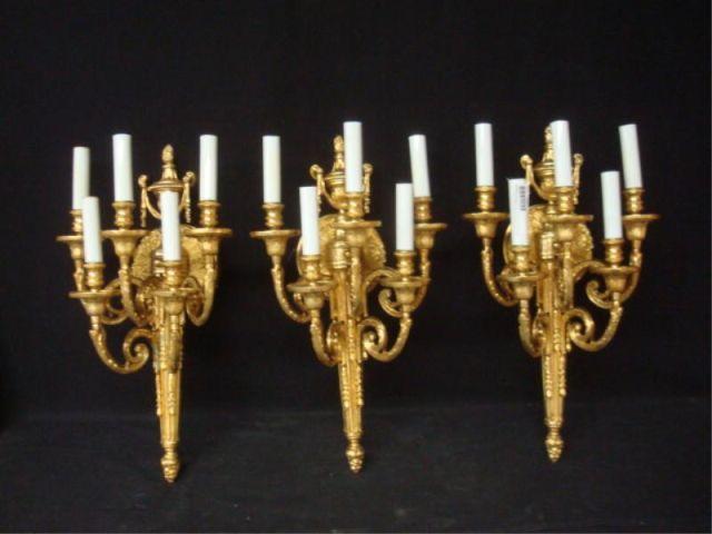 3 Bronze Sconces. From a