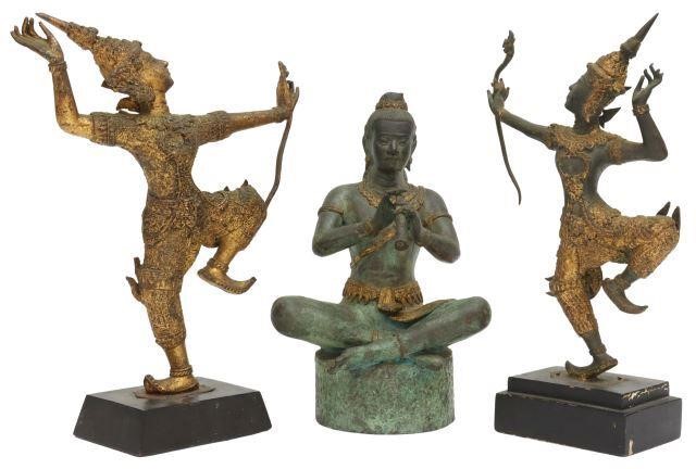 (3) BRONZE SCULPTURES, DANCERS &