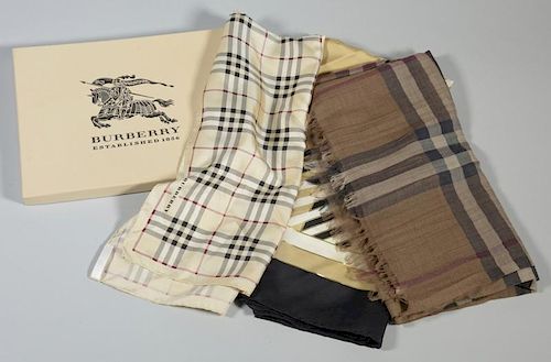 3 BURBERRY SCARVES, 2 SILK1st item: