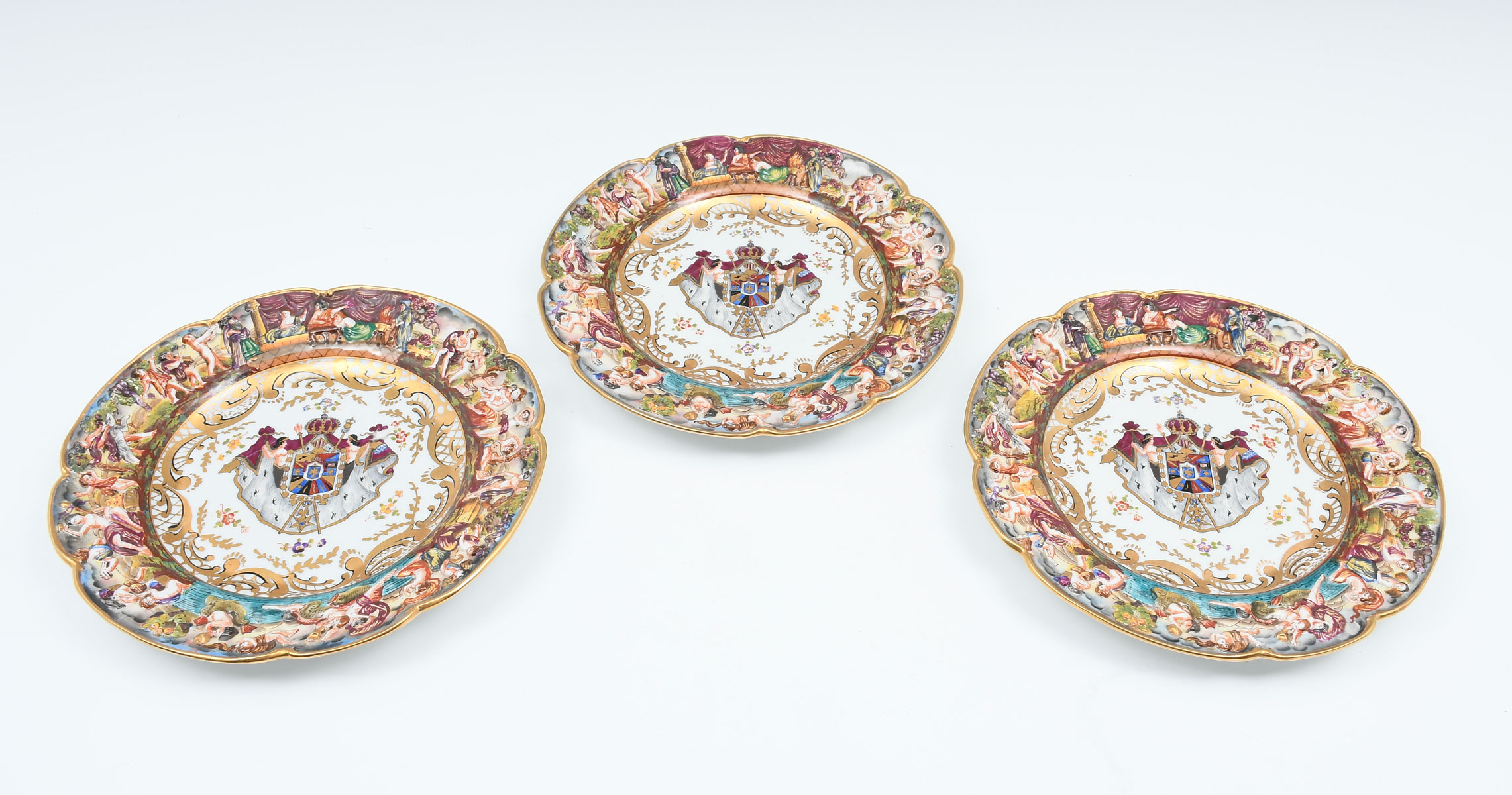 3 CAPODIMONTE FIGURAL CHARGERS: