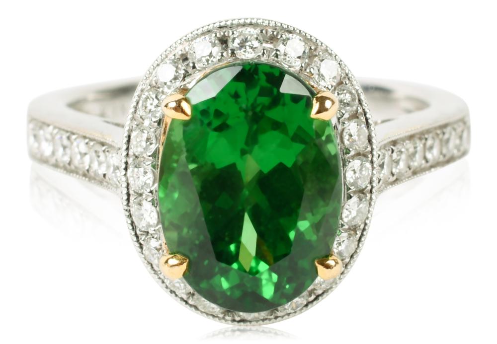 3 CARAT TSAVORITE GARNET AND