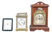 (3) Carriage clock, mantle clo