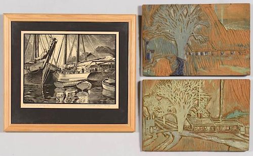 3 CARROLL THAYER BERRY WOODBLOCK