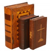(3) Carved and inlaid book for