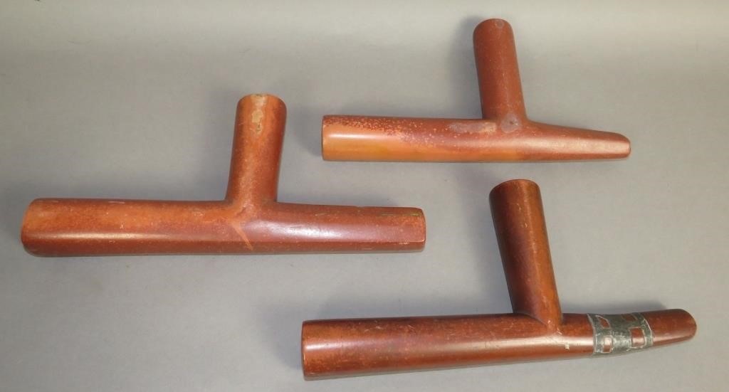 3 CARVED CATLINITE NATIVE