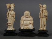 3 CARVED IVORY CHINESE FIGURES
