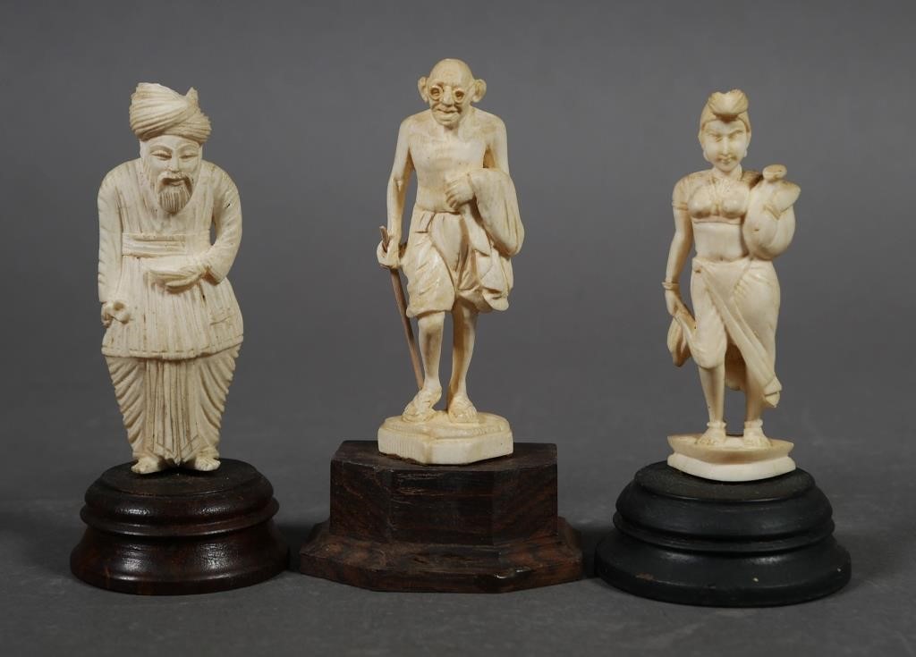 3 CARVED IVORY FIGURES INCL