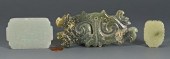 3 CARVED JADE PENDANTS3 celado