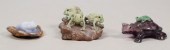 3 CARVED MINERAL ANIMAL FIGURE