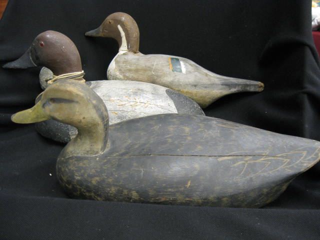 3 Carved & Painted Wooden Decoys