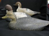 3 Carved & Painted Wooden Deco