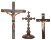 (3) CARVED RELIGIOUS CRUCIFIXE