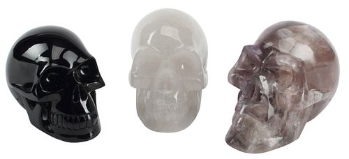 (3) CARVED SEMI-PRECIOUS STONE