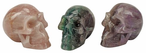(3) CARVED SEMI-PRECIOUS STONE