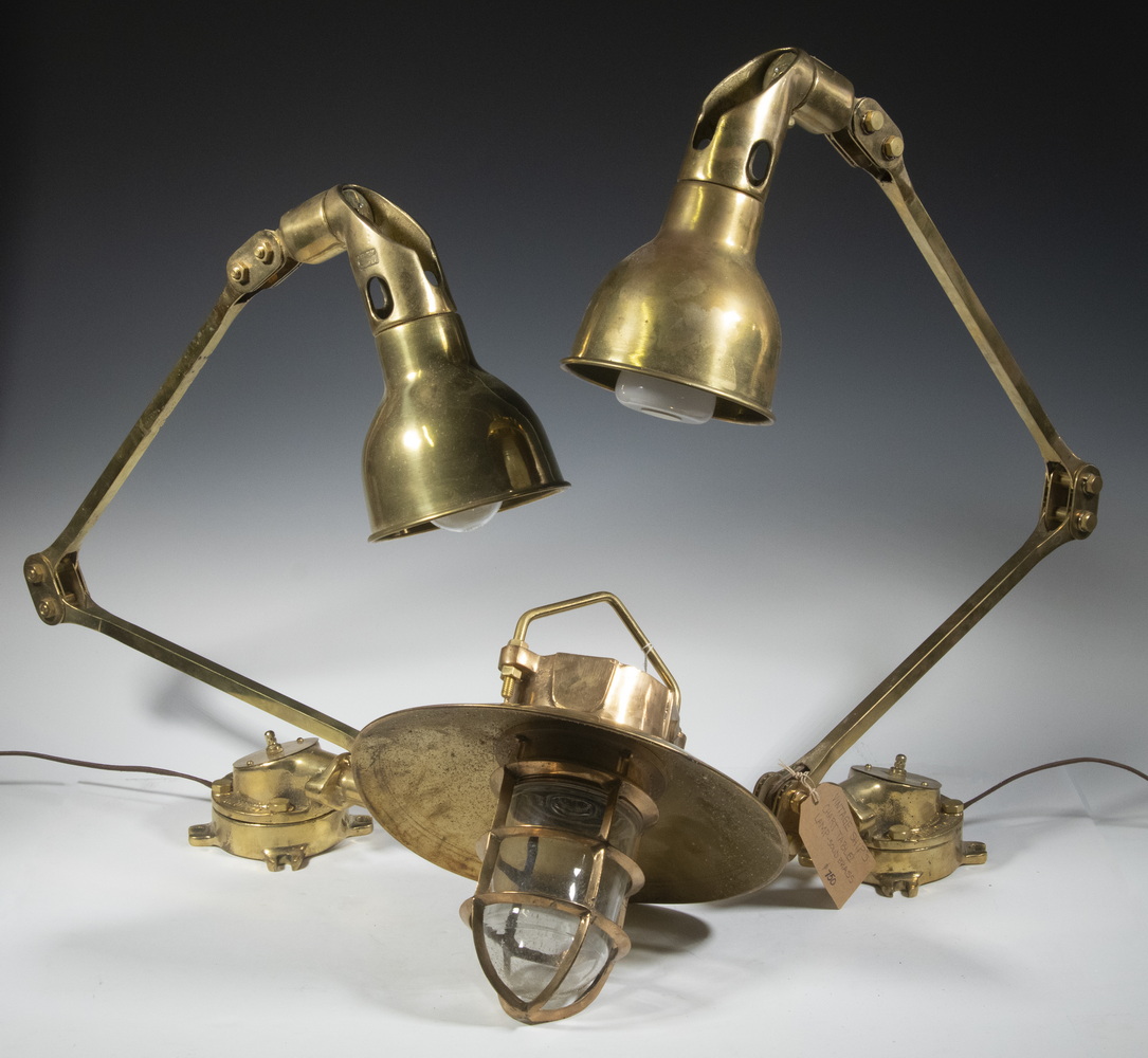 (3) CAST BRASS MARINE LAMPS: (2)