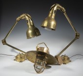 (3) CAST BRASS MARINE LAMPS: (
