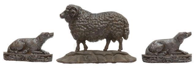 (3) CAST IRON ANIMAL BOOKENDS &