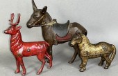 3 CAST IRON ANIMAL SHAPED STIL