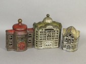 3 CAST IRON BUILDING BANKSca.
