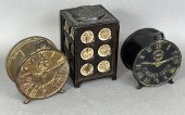 3 CAST IRON CLOCK FIGURAL STIL