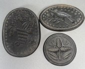3 CAST IRON COOKIE MOLDS CA. E